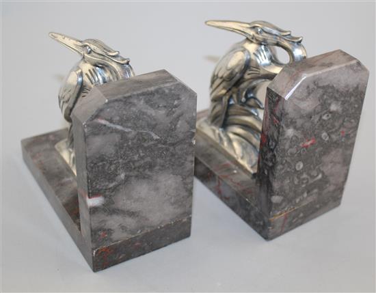 A pair of heron bookends & pair toucan bookends